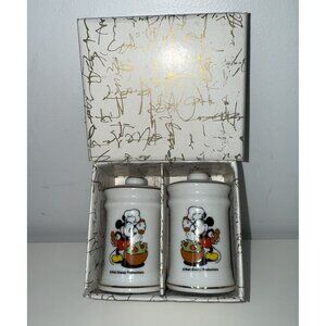 Vintage Walt Disney Mickey Mouse Salt Pepper Shakers Set Japan Gourmet Chef